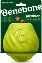 Benebone Rubber Pawbler Treat Dispensing Dog Toy, Green