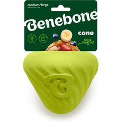 Benebone Rubber Cone Treat Dispensing Dog Toy, Green