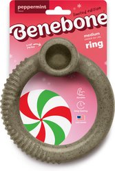 Benebone Christmas Ring Peppermint Tough Dog Chew Toy, Medium