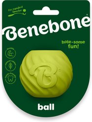 Benebone Rubber Ball Treat Dispensing Dog Toy, Green