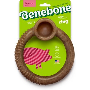 Benebone Bacon Flavor Ring Tough Dog Chew Toy, Large