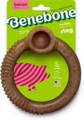 Benebone Bacon Flavor Ring Tough Dog Chew Toy, Medium