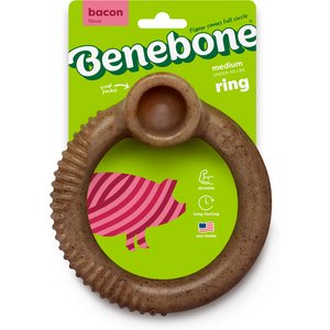 Benebone Bacon Flavor Ring Tough Dog Chew Toy, Medium