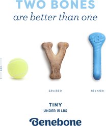 Benebone 2-Pack Rubber Bone/Wishbone Bacon Puppy Chew Toy slide 2 of 9