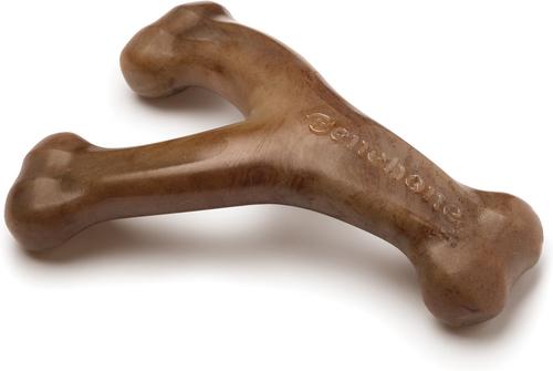 Show full view: Benebone Bacon Flavor Wishbone Tough Dog Chew Toy, Small slide 3 of 10