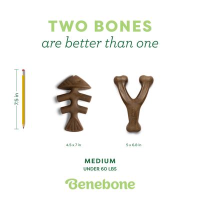 Show full view: Benebone 2-Pack Wishbone Fishbone Dog Chew Toy, Medium slide 4 of 11
