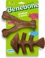 Benebone 2-Pack Wishbone Fishbone Dog Chew Toy, Medium
