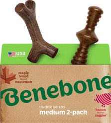 Benebone 2-Pack Maplestick Zaggler Dog Chew Toy, Medium