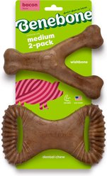 Benebone 2-Pack Wishbone Dental Chew Dog Toy, Medium