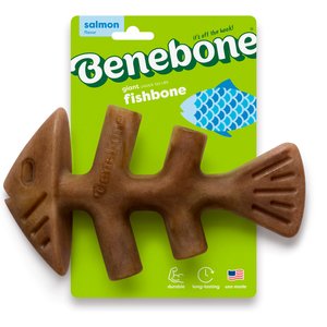 Benebone Fishbone Dog Chew Toy, Brown, Giant