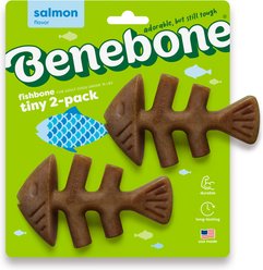 Benebone Fishbone Dog Chew Toy, Brown, Tiny, 2 count