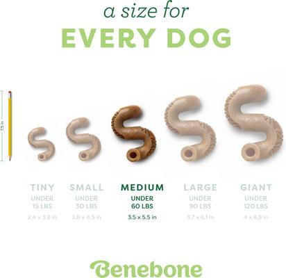 Show full view: Benebone Tripe Bone Tough Dog Chew Toy, Brown, Medium slide 4 of 9