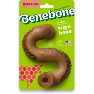 Benebone Tripe Bone Tough Dog Chew Toy, Brown, Medium