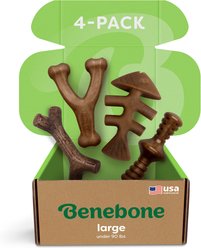 Benebone Multipack Durable Dog Chew Toy, 4 count, Large