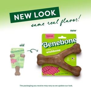 Benebone Bacon Flavor Wishbone Tough Dog Chew Toy, Medium