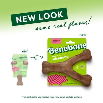 Show full view: Benebone Bacon Flavor Wishbone Tough Dog Chew Toy, Small slide 2 of 10