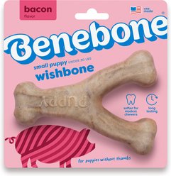 Benebone Bacon Flavor Wishbone Tough Puppy Chew Toy