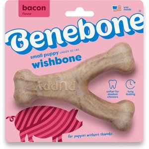 Benebone Bacon Flavor Wishbone Tough Puppy Chew Toy