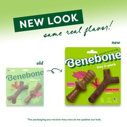 Benebone Maple Wood & Bacon Flavor Tough Dog Chew Toy, Tiny, 2 count slide 2 of 9