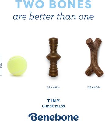 Show full view: Benebone Bacon Flavor Tough Puppy Chew Toy, 2 count slide 5 of 11