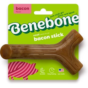 Benebone Bacon Stick Tough Dog Chew Toy, Small