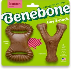 Benebone Bacon Flavor Tough Dog Chew Toy, Tiny, 2 count