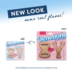 Benebone Bacon Flavor Tough Puppy Chew Toy, 2 count slide 2 of 9
