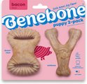 Benebone Bacon Flavor Tough Puppy Chew Toy, 2 count