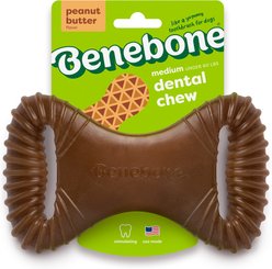 Benebone Peanut Butter Flavor Dental Tough Dog Chew Toy, Medium