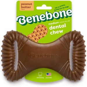 Benebone Peanut Butter Flavor Dental Tough Dog Chew Toy, Medium