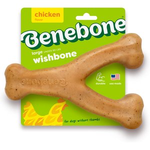 Benebone Rotisserie Chicken Flavor Wishbone Tough Dog Chew Toy, Large