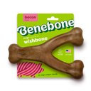 Benebone Bacon Flavor Wishbone Tough Dog Chew Toy, Large