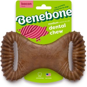 Benebone Bacon Flavor Dental Tough Dog Chew Toy, Medium