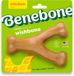 Benebone Rotisserie Chicken Flavor Wishbone Tough Dog Chew Toy, Small