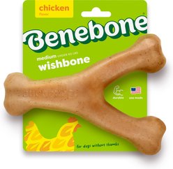 Benebone Rotisserie Chicken Flavor Wishbone Tough Dog Chew Toy, Medium