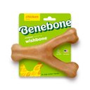 Benebone Rotisserie Chicken Flavor Wishbone Tough Dog Chew Toy, Medium