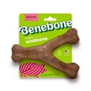 Benebone Bacon Flavor Wishbone Tough Dog Chew Toy, Medium