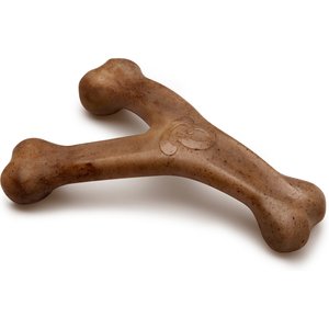 Benebone Bacon Flavor Wishbone Tough Dog Chew Toy, Medium