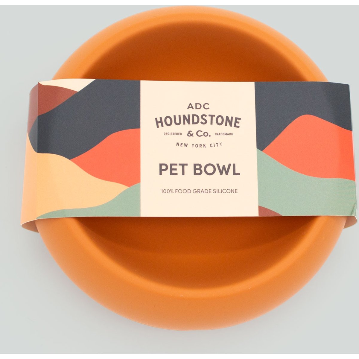 Houndstone The Coquito Dishwasher Safe Silicone Dog Bowl, Small, Marigold