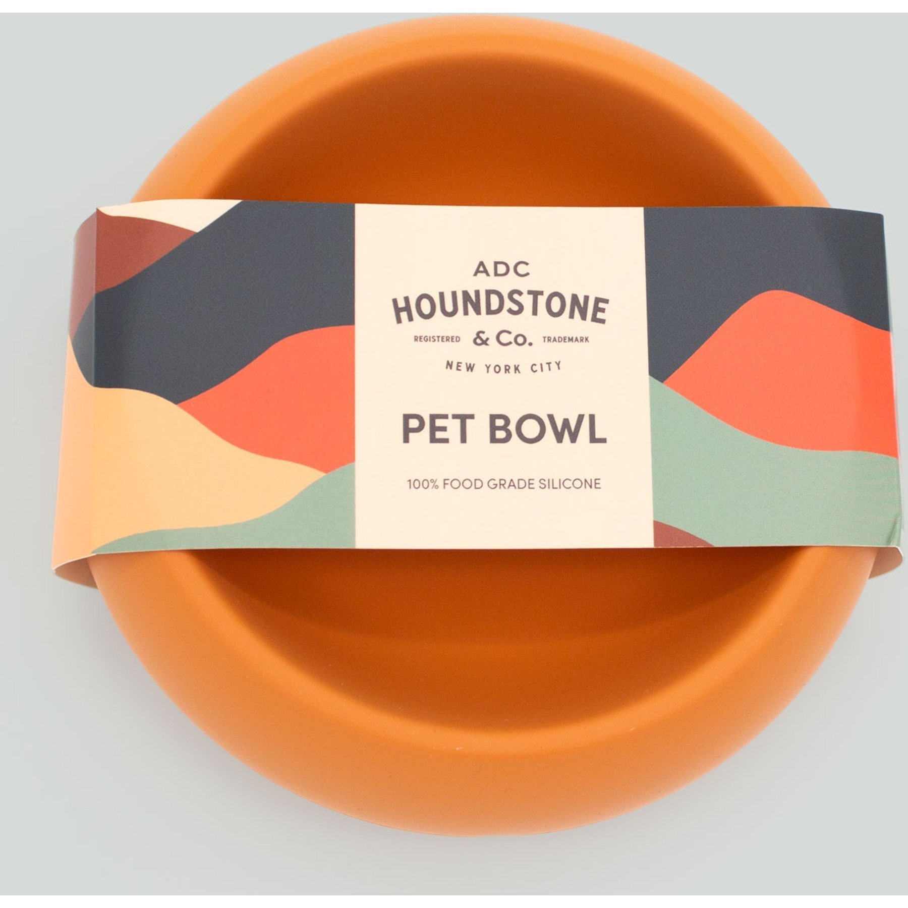 Houndstone The Coquito Dishwasher Safe Silicone Dog Bowl, Small, Marigold