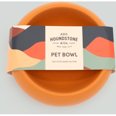 Houndstone Houndstone The Coquito Dishwasher Safe Silicone Dog Bowl, Small, Marigold