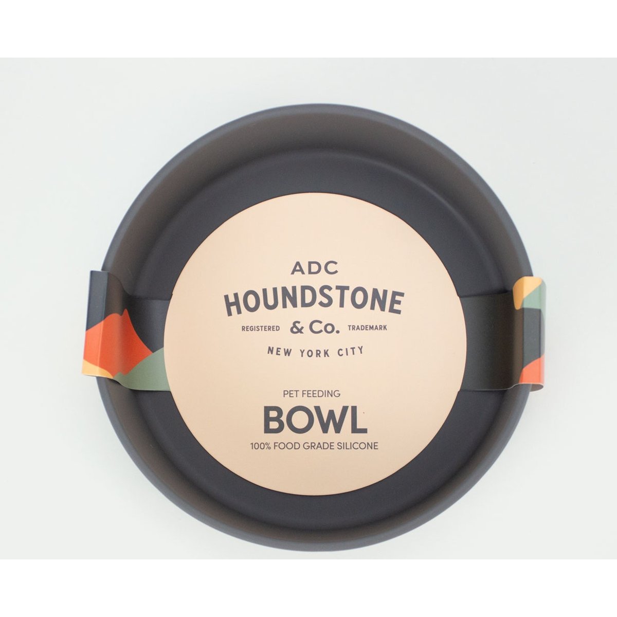 Houndstone The Pony Dishwasher Safe Silicone Dog Bowl, Medium, Charcoal
