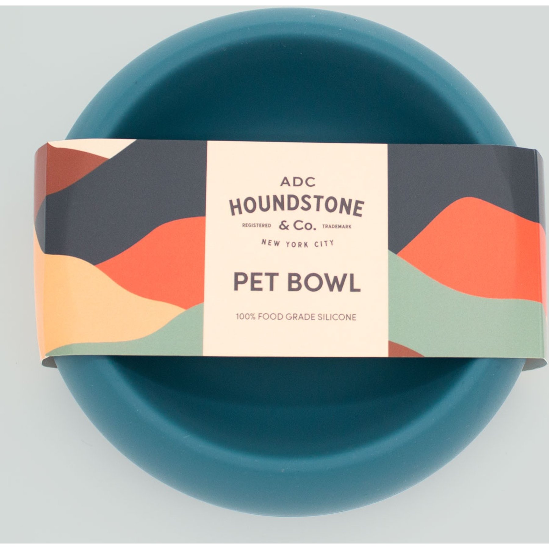 Houndstone The Coquito Dishwasher Safe Silicone Dog Bowl, Small, Caribbean Seas