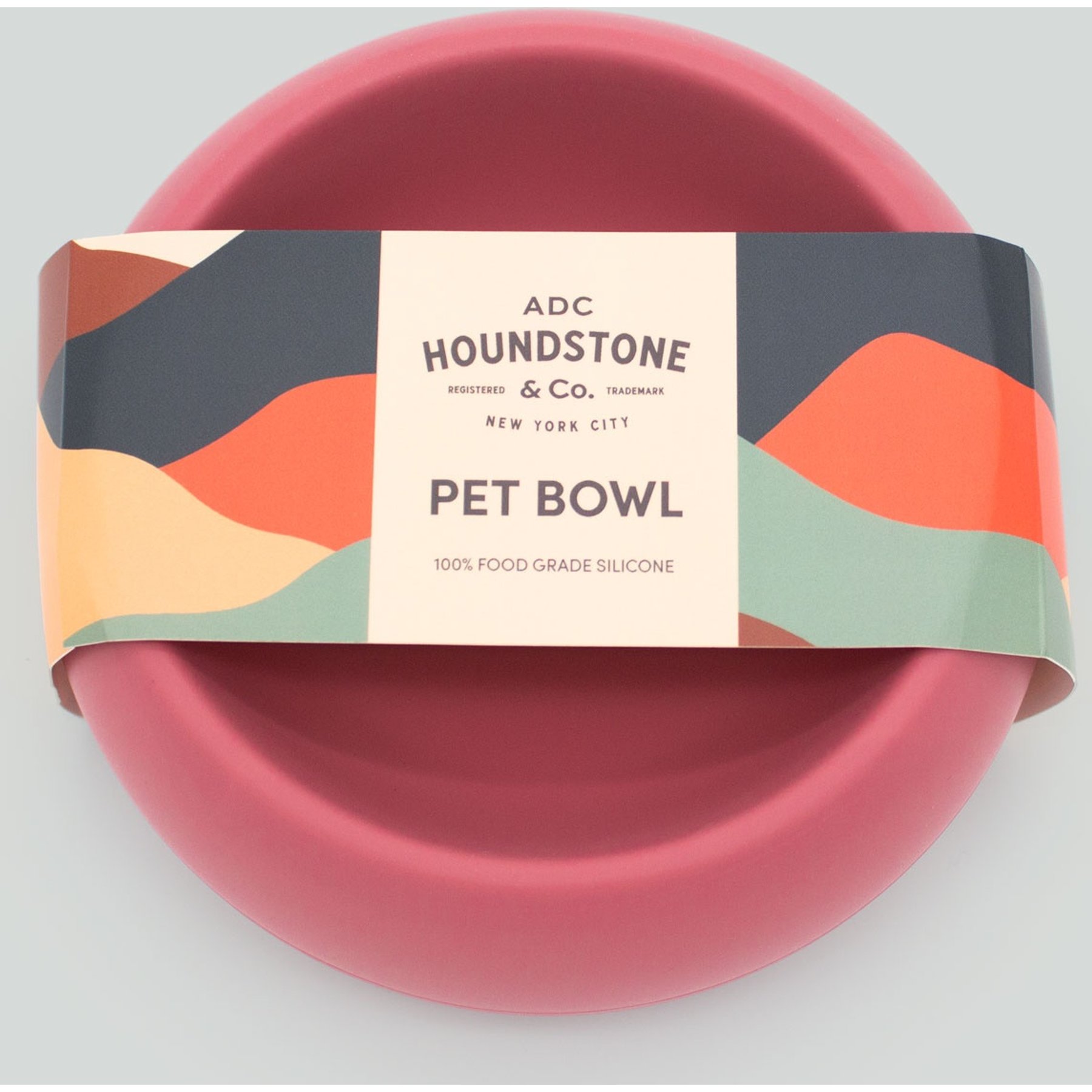 Houndstone The Coquito Dishwasher Safe Silicone Dog Bowl, Small, Rosewood