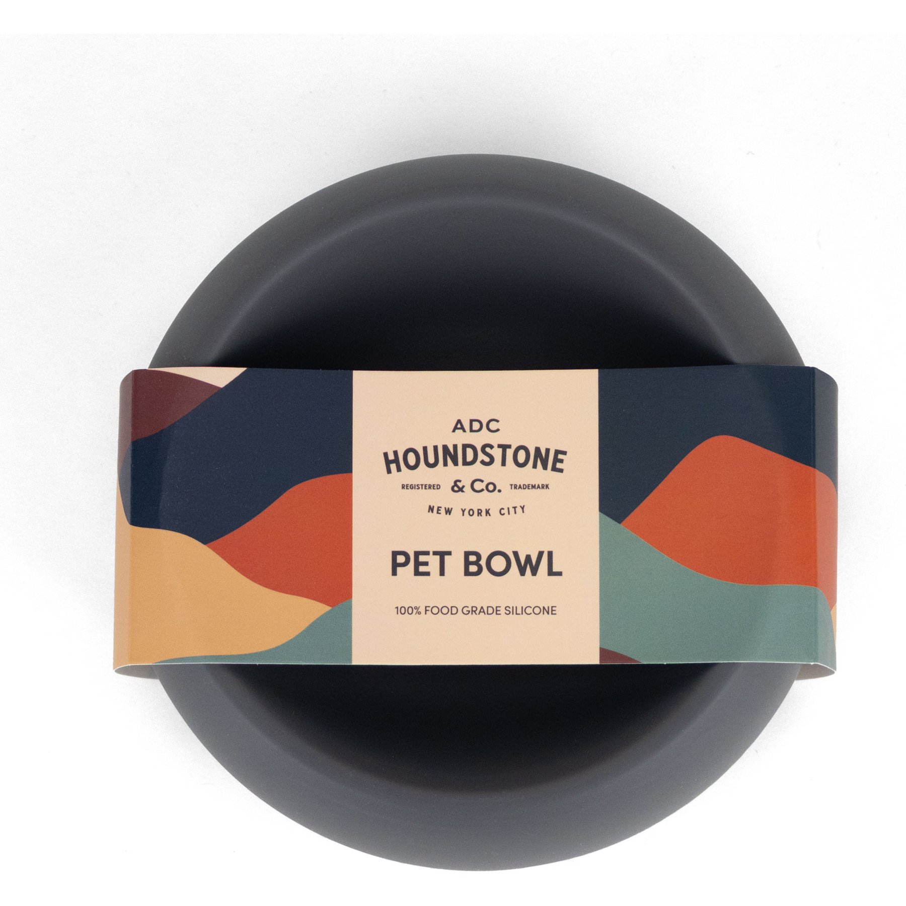 Houndstone The Coquito Dishwasher Safe Silicone Dog Bowl, Small, Charcoal