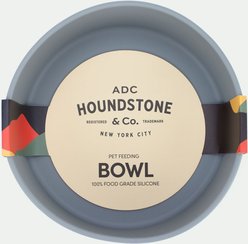 Houndstone The Pony Dishwasher Safe Silicone Dog Bowl, Medium, Slate Grey
