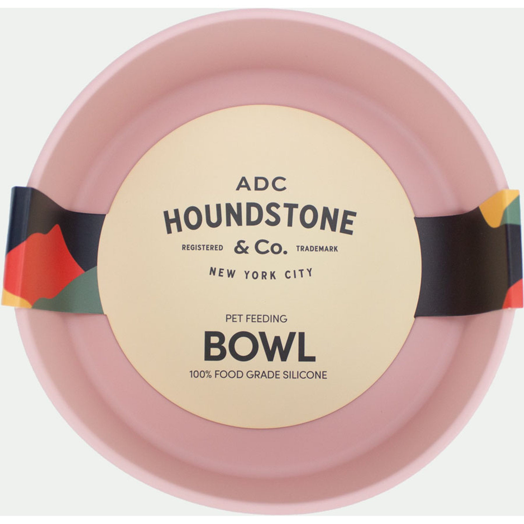 Houndstone The Pony Dishwasher Safe Silicone Dog Bowl, Medium, Pink