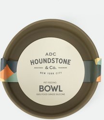 Houndstone The Pony Dishwasher Safe Silicone Dog Bowl, Medium, Olive