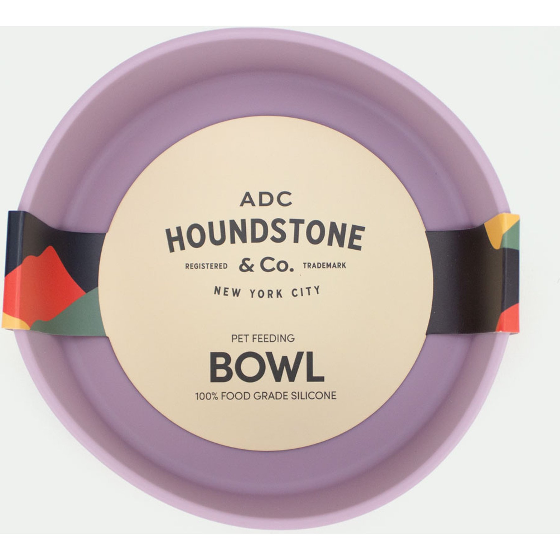 Houndstone The Pony Dishwasher Safe Silicone Dog Bowl, Medium, Mauve