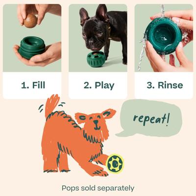 Show full view: Woof Party Pupsicle Treat Dispensing Dog Toy, Dark Green, Large slide 4 of 9
